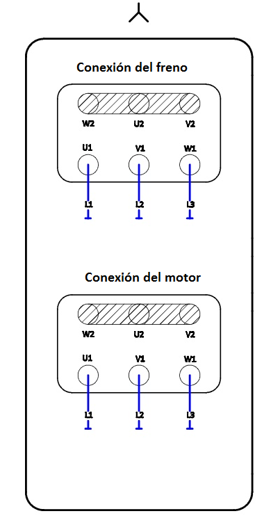 Esquema alternativo de conexión de freno de corriente alterna de motor autofrenante en zuendo.com